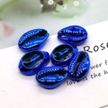 Shiny blue electroplated cowrie shell beads set for DIY jewelry making accessories - 18-20mm (20 Pieces/Pack) / Bright Blue (No.7)