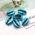 Set of six electroplated blue shell beads for jewelry making and DIY accessories - 18-20mm (20 Pieces/Pack) / Electroplated Blue (No.8)
