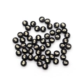 Cuentas redondas de resina negra con silueta de perfil dorado para bisutería - Mujer / 6mm (20 Piezas)