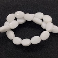 Cuentas facetadas ovaladas de cristal blanco 6x8mm de piedra natural para joyas - 6x8mm (22 Piezas/Tira) / Piedra Blanca