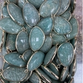 Partij natuurlijke amazoniet druppelhangers met elegante gouden metalen randen - Amazoniet