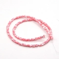 Tira de cuentas de concha cuadradas rosas y blancas con brillo de nácar natural para joyería - 2x4mm 14g / Rosa y Blanco (N.º 11)