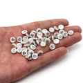 Round 6mm white shell bead featuring a purple turtle pattern for DIY jewelry making - 6mm / 20 Pcs/Pack / Turtle
