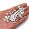 6mm natural shell beads featuring silver Yin Yang symbol for DIY jewelry making - 6mm / 20 Pcs/Pack / Bagua