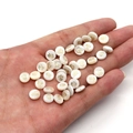 Cuentas de concha blanca con patrón de rosa dorada para accesorios de joyería DIY collar - Rosa / 6mm (20 Piezas)