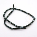 Cuentas de concha cilíndricas verde oscuro y azul cielo para creación de joyas DIY - 2x4mm 14g / Azul Verdoso (N.º 15)