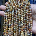 Facettierte 4mm Naturachat-Perlen in Erdtönen für DIY-Schmuckherstellung - 4mm 93 Stk./Strang 7g / Verrückter Achat