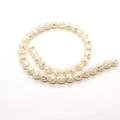 Perle tonde in madreperla bianca sfaccettata lucida per creazione gioielli - 8mm (50 Pezzi/Filo) / Bianco (N. 2)