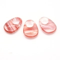Three teardrop moss agate stone pendants with pink watermelon crystal texture for DIY jewelry - Watermelon Quartz