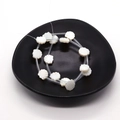 Natural white freshwater shell scallop beads for DIY necklace and jewelry making - Horizontal Hole Style / 20 Pcs/Strand (11-12mm) / White