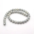 Perle mosaico 8mm in conchiglia di abalone grigio argento per creazione gioielli - 8mm (50 Pezzi/Filo) / Grigio Argento (N. 4)