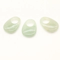 Macro view of polished green natural opal stone oval pendants for DIY jewelry making - Green Aventurine