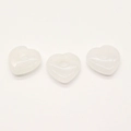 Perles en pierre naturelle blanche en forme de cœur polies avec trou central pour DIY - Cristal blanc