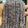 Faceted 2x3mm natural purple stone loose beads for jewelry making and DIY crafts - 2x3mm (185 Beads/Strand) / Light Amethyst