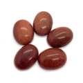 Oval red goldstone cabochons with sparkling aventurescence for DIY jewelry making - 12x16mm / Gold Sandstone