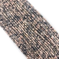 Perline sfaccettate in rodonite naturale rosa e grigia per creazione gioielli - Rodonite con linee nere
