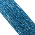 Fili di perline in pietra naturale sfaccettata blu pavone per la creazione di gioielli - Apatite