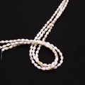 Détail macro de perles en coquillage blanc en forme de larme pour la création de bijoux - 5x8mm / Blanc