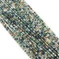 Perline sfaccettate in agata indiana naturale in toni verdi e terra, 2x3mm - Agata Indiana