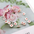 Handmade 10mm white seashell daisy beads with red centers for DIY jewelry making - Red Center (No.6)