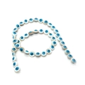 Natural freshwater shell beads with blue evil eye design for DIY jewelry making - 9mm (21g) / Blue