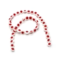 Red evil eye round shell beads for DIY jewelry making with polished spiral arrangement - 9mm (21g) / Red