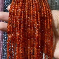 Polierte 4mm facettierte orange Granatsteinperlen Strang für DIY Schmuckherstellung - 4mm 93 Stk./Strang 7g / Roter Achat