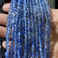 Facettierte blaue Kyanit-Rundperlen 4mm für DIY-Schmuckherstellung und Bastelprojekte - 4mm 93 Stk./Strang 7g / Blau Kristall