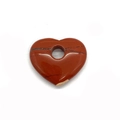 Pendentif coeur en jaspe rouge naturel poli avec trou pour la création de bijoux DIY - Grand / Jaspe Rouge