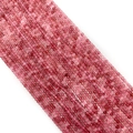 Perline in quarzo fragola sfaccettato in sfumature rosso rosa per fare gioielli - Cristallo Rosso