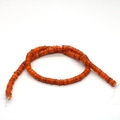 Fil de perles heishi en coquillage d'eau douce orange 8mm pour création de bijoux DIY - Texture Orange Vif (N° 14)