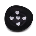 Five heart-shaped natural mother of pearl shell beads with iridescent white luster - Heart Shape No Hole (1021-B220823004) / Pearl White/Iridescent