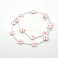 Perline a fiore in conchiglia con centro rosa e distanziatori per bigiotteria - 12mm (0.5g) / Petalo Bianco Centro Rosa