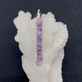 Handmade amethyst crystal chips pendant with silver wire wrap for DIY jewelry - Purple Crushed Stone Wire Wrapped (No. 4)