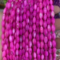 Perles de nacre naturelle rose foncé en forme de grain de riz pour bijoux DIY - Rouge Rose (Style 8)