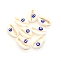 Perle in conchiglia naturale bianca con motivo occhio greco per gioielli DIY - Stile Occhio Blu Scuro (6)
