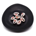 Cuentas de concha de cauri blanca con estampado de ojo turco rojo y negro para joyería - N.º 1 (20 Piezas/paquete) / 9x19mm 1.5g/Pieza