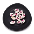 Natural white shell beads with pink and black eye patterns for DIY jewelry making - No. 4 (20 Pieces/pack) / 9x19mm 1.5g/Piece