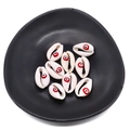 9 cuentas de concha natural de ojo turco en bandeja negra para hacer joyas DIY - N.º 6 (20 Piezas/paquete) / 9x19mm 1.5g/Pieza