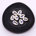 Cuentas de concha blanca natural con diseño de Evil Eye azul para joyería DIY - N.º 7 (20 Unidades/paquete) / 9x19mm 1.5g/Pieza