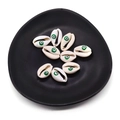 Cuentas de concha de cauri blanca natural con patrón de ojo turco para hacer bisutería - N.º 10 (20 Unidades/paquete) / 9x19mm 1.5g/Pieza