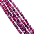 Fuchsia dragon vein agate round beads with natural crackle texture for jewelry DIY - 6mm / Dragon Vein Agate