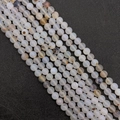 Snoer van natuurlijke witte chalcedoon ronde kralen voor DIY sieraden maken en hobby - 6mm / Witte Patroonagaat