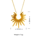 Collar con colgante de girasol y estrella chapado en oro de 18K con medidas y peso - Dorado