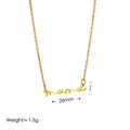 Goldene Edelstahlkette mit Mama-Schriftzug und 26mm Anhänger für Frauen - Gold + Verbundene Buchstaben + Halskette