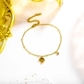 Gouden madeliefje enkelbandje van roestvrij staal met zirkoon en verstelbare ketting - 18K goud / Goud