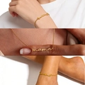 18k gold plated mama letter necklace, bracelet and anklet set for women in minimalist style - MAMA Jewelry Set (Necklace+Bracelet+Anklet) / 18K Gold / Gold