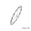 Bracelet jonc en acier inoxydable style bambou argenté, diamètre 60mm et poids de 20g - Bracelet Couleur Acier