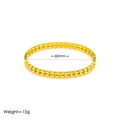 Brazalete minimalista de doble fila de cuentas doradas con 60mm de diámetro y 15g de peso - Oro de 18K / Dorado