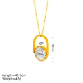 Wendbare goldene Halskette mit weißem Perlmutt-Inlay und drehbarem runden Anhänger-Design - US 6 / Halskette